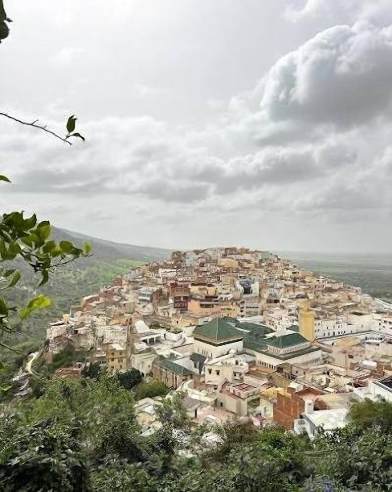 La ville de Moulay Idriss Zerhoun accrochée à sa colline